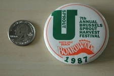 1987 Santa Cruz Beach Boardwalk Brussel Sprout Festival Pinback Button #31658