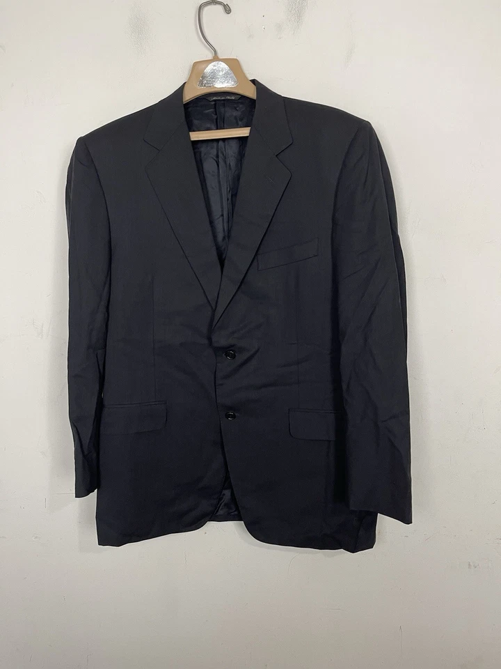 Canali Mens Blazer Jacket 52R Blue Striped Super 120s Wool Sport Coat Italy - Image 2 of 4