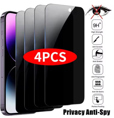 4PCS Privacy Screen Protector For iPhone 16 Pro Max Anti-Spy Glass Tempered Glas