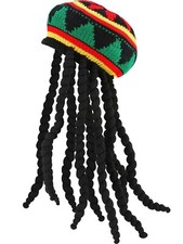 New SATINIOR Rasta Hat with Black Dreadlocks Wig Rasta Wig