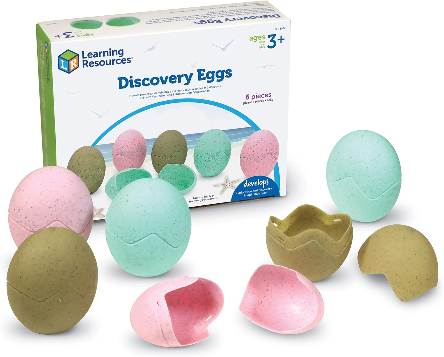 Learning Resources Discovery Eggs 6-Piece Toddler Educational Toys for Ages 3+ Pre-K STEM-image
