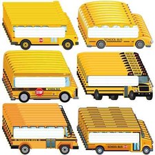 48 Pcs School Bus Student Name Plates Tags for Desk Classroom Bulletin Board