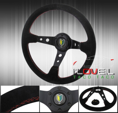 Drifting Drag Tuning Sport Jdm Vip Steering Wheel Deep Dish Jdm Leaf Logo