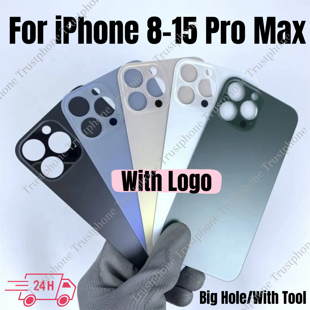 Replacement Rear Back Glass Big Hole For iPhone 15 14 13 12 11 Pro Max XR XS X 8