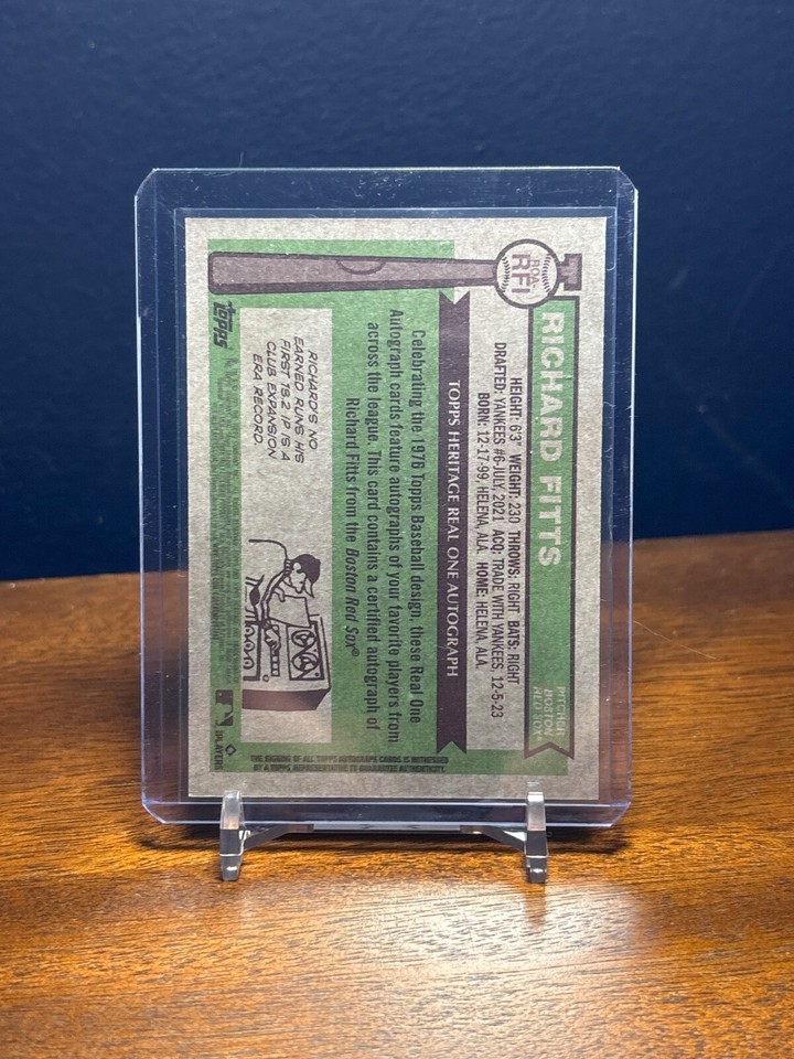 2025 Topps Heritage Richard Fitts RC Real One Auto Boston Red Sox #ROA ...