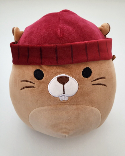Squishmallows Chip Beaver Beanie 8" Plush Toy Brown Red Kellytoy 2023 Jazwares - Picture 4 of 11