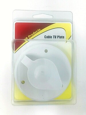 Rv Replacement Exterior Cable Tv Plate Outlet With Cover Part 476 B 2 A White Ebay