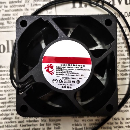 1PC For 2-wire Cooling fan MA2062-HVL GN 6025 AC220-240V 4.1/4.4W 60x60x25mm - Picture 2 of 9