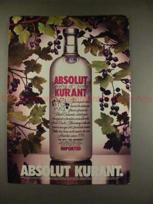 1994 Absolut Vodka Ad - Absolut Kurant - Black Currants