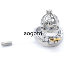 Stainless Steel Male Chastity Cage Metal Men's Locking Belt Restraint Device