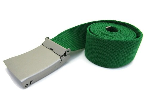 Unisex High Quality Canvas Fabric Webbing Belt Brushed Silver Buckle Army Style - Picture 96 of 275