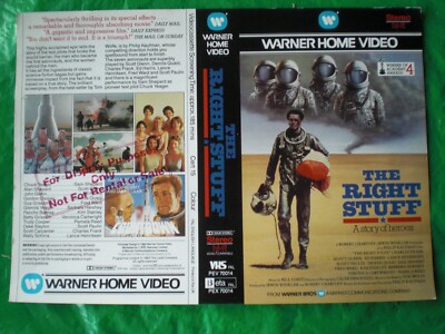 THE RIGHT STUFF (WARNERS PRE-CERT) - VHS VIDEO SLEEVE ONLY (Original Artwork)