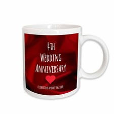 3dRose 4th Wedding Anniversary gift - Silk celebrating 4 years together fourth a