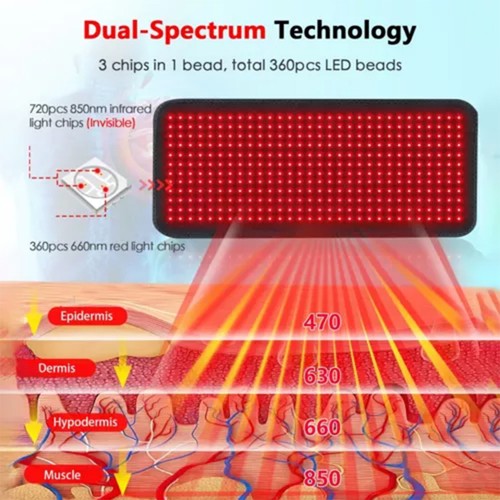 LED Infrared Red-Light Therapy Pad Mat Device Back Muscle Body Pain Relief AU ! - Picture 4 of 9