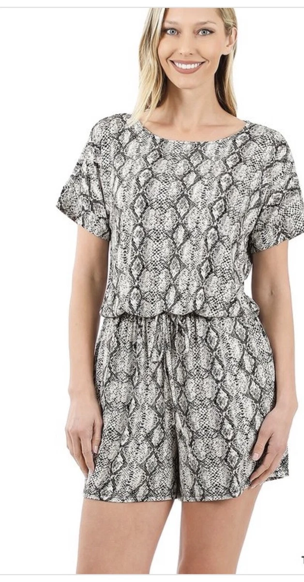 Snakeskin romper best sale shorts