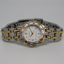 NINE WEST 9W/1272 Two-Tone Quartz Analog Women's Watch Sz. 6 1/2" New Battery