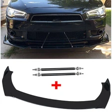 For Mitsubishi Car Front Bumper Lip Spoiler Splitter Body Kit Glossy Black