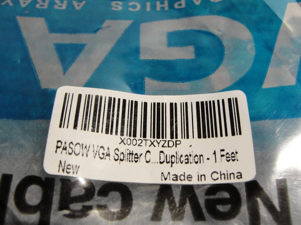 VGA Pasow VGA Splitter C Duplication 1 Feet Y Splitter Monitor VGA Cable - Image 3 of 4