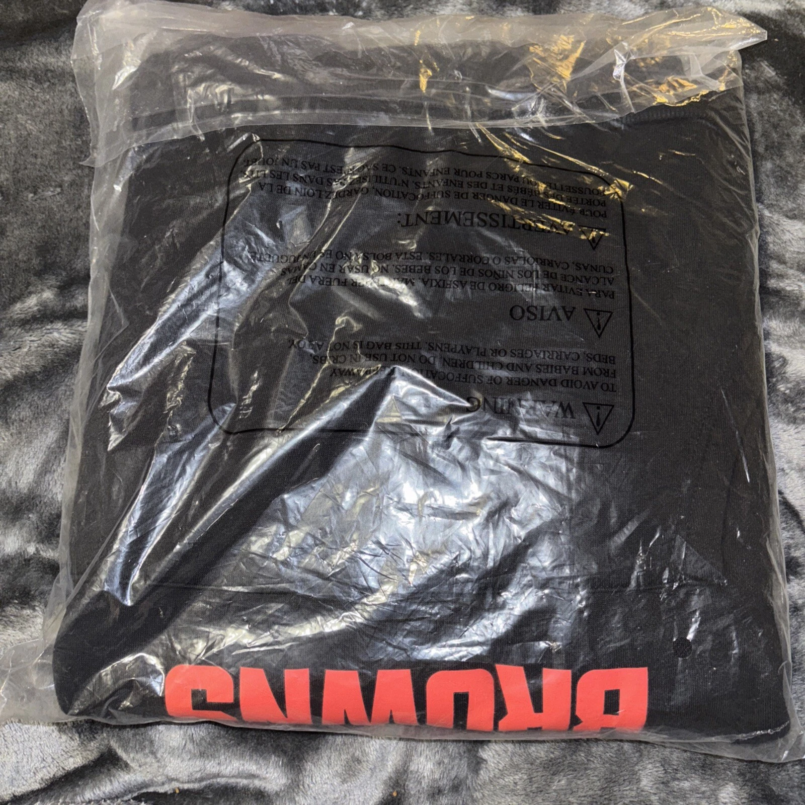 VETEMENTS Felpa con cappuccio uomo NFL Team Apparel Cleveland Browns nera pullover piccola