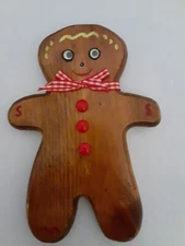 Wooden Gingerbread Man Christmas Decoration 10"