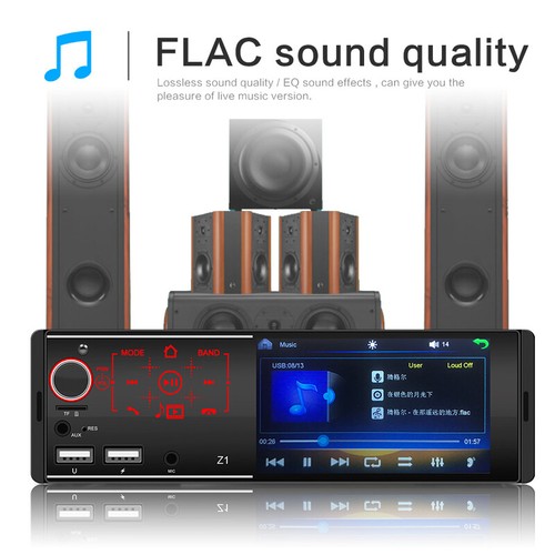 Autoradio touch screen 4,1" singolo 1 din Bluetooth + telecomando volante - Foto 9 di 17