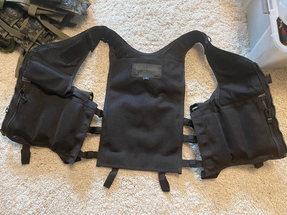 CHALECO MOLLE TÁCTICO BLACKHAWK #3 NEGRO GRANDE 6 CÁPSULAS EXCELENTE TINTE PAINTBALL USADO Foto 4 de 4