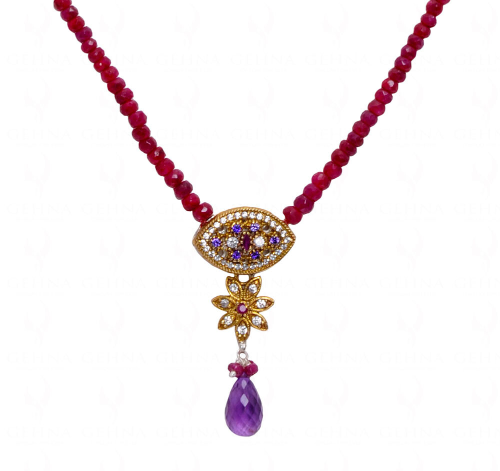 ☆送料・関税込☆KIRSH★GEMSTONE BEAD DROP NECKLACE★ Gemstone Curve Necklace (gold) – Kinzig Design Studios
