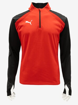 Puma Herren Team LIGA 1/4 Zip T-Shirts Training Rot Running Tee GYM Trikot 65...