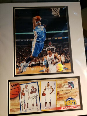 2006 Carmelo Anthony Nuggets Photo & USPS Nov 3, 2006 Artwork Cover  3 teammates