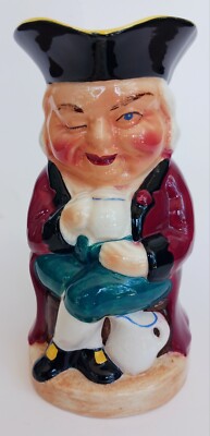Toby Mug Jug The Winker Red Coat Burlington Ware England Stein 6.5'' High Vintage