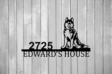 Dog House Name Metal Wall Art Dog House Decor Pet Lovers Sign Husky Sign DogSign
