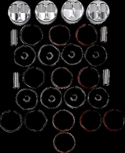 Kit de pistón JE anillos pasadores redondos 1 mm OB 74 mm diámetro 13:1 Kawasaki Ninja ZX7RR 1996 Foto 2 de 4