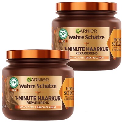   Garnier Wahre Schätze 1-Minute Haarkur Honigschätze Haarmaske 2x 340ml  