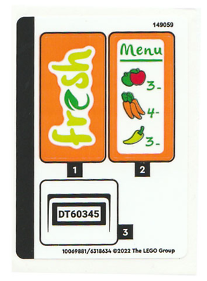 LEGO 60345stk01 Sticker Sheet for Set 60345 (10069881/6318634) NEW