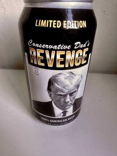 Limited Edition Conservative Dad's REVENGE Trump Mugshot Beer EMPTY Can