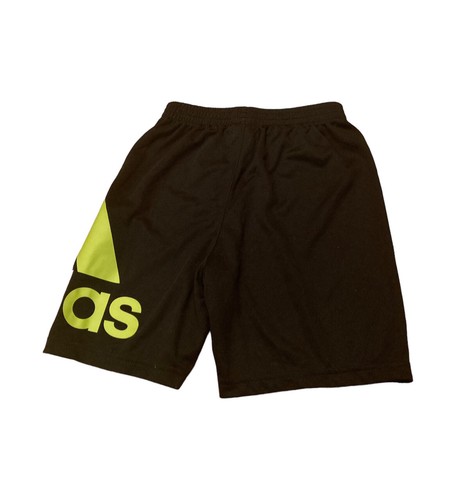 adidas Black & Yellow Boys Sports Size 7 Logo Graphic Shorts - Picture 2 of 3