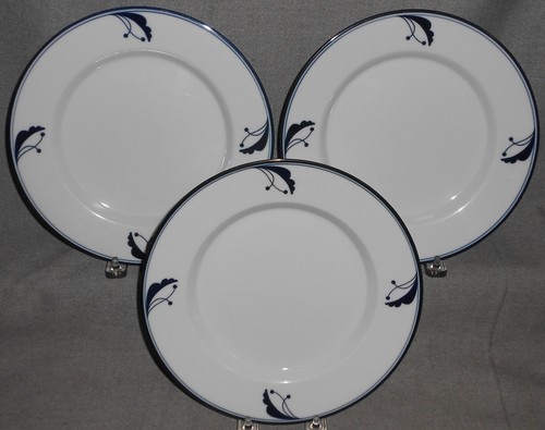 Juego (3) Platos de Ensalada Dansk Flora PATRÓN AZUL BAYBERRY 8 3/4" JAPÓN - Imagen 6 de 6