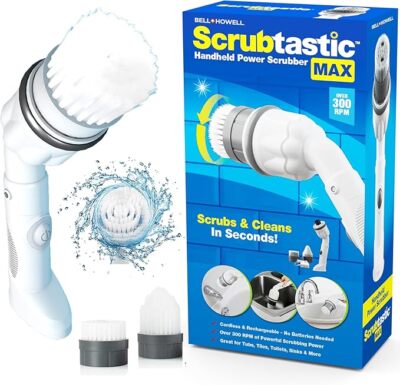 BELL+HOWELL Scrubtastic Max Spin Scrubber Electric Shower Scrubber - GRAY/WHITE