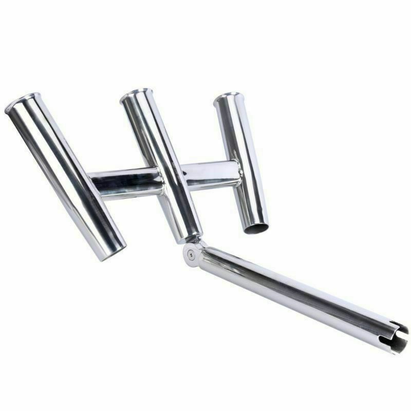 Stainless Steel Kite Fishing Gunnel Mount Trident Triple Outrigger Rod