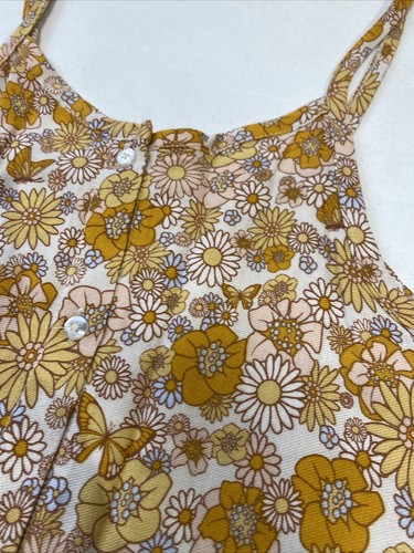 Jessica Simpson Girls Sz 12 Marigold Full Button Up Sun Dress Retro Strappy - Picture 5 of 14