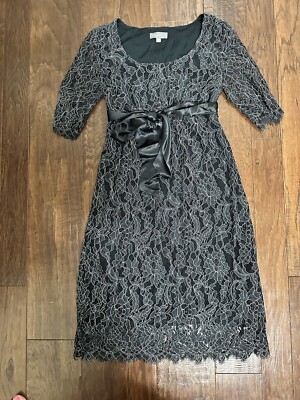 SERAPHINE LUXE MATERNITY NAVY & GREY LACE OCCASION PARTY DRESS SIZE 12 UK |  eBay