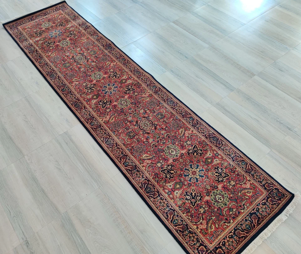 Auténticas alfombras de corredor de lana anudadas a mano Bidjar 3 x 10 3 x 12 100 % lana azul óxido Foto 2 de 4