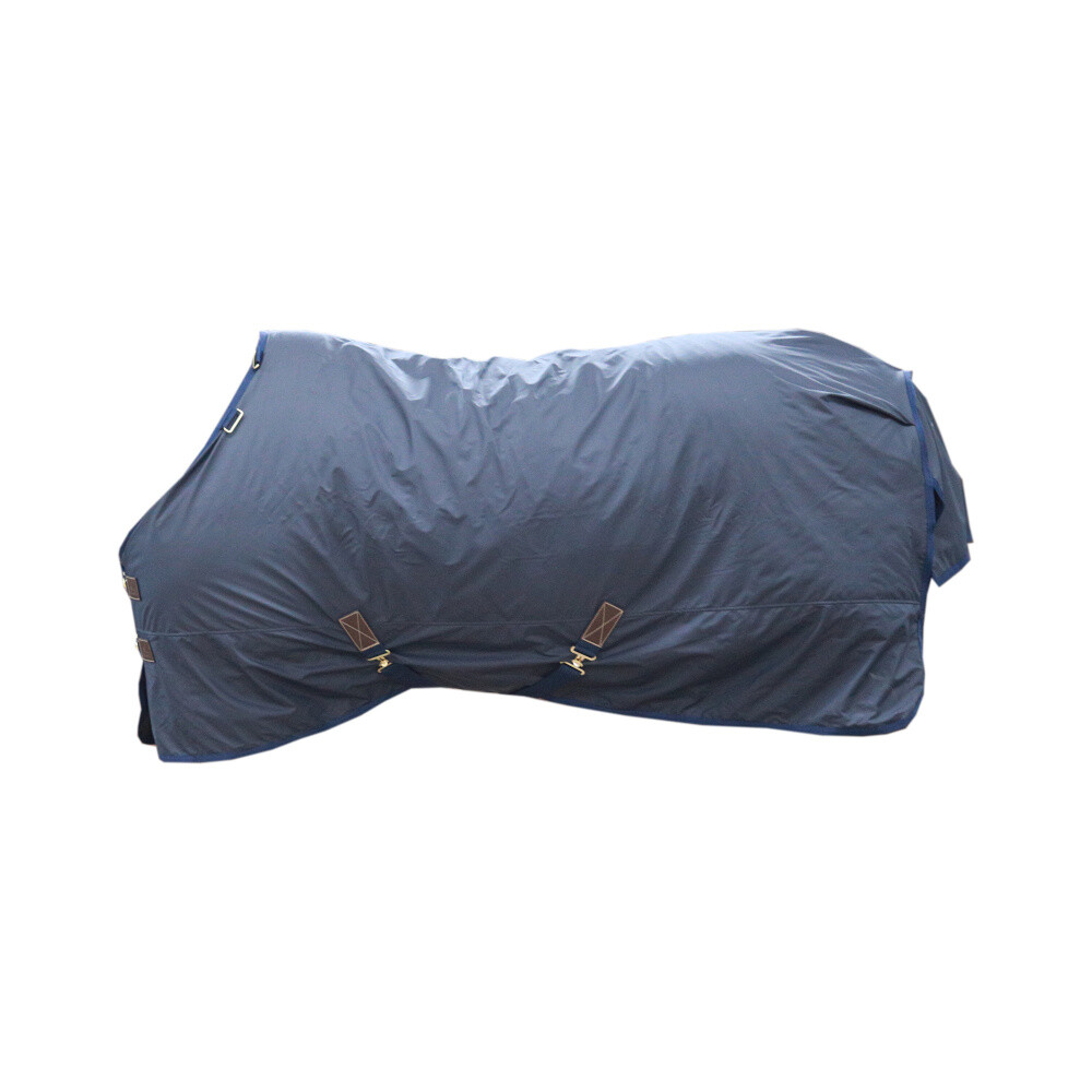 Couverture Extérieure Imperméable Amigo Bravo 12 T/O Lite Pour Chevaux - Marine & Blanc - Idéale Pour Automne Et Hiver