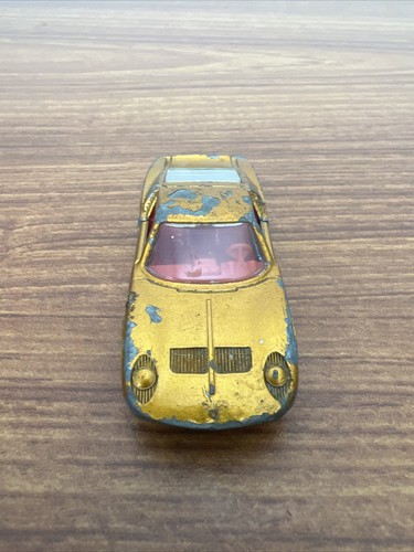 1969 Matchbox #33 Lamborghini Miura GOLD Superfast Thin Wheels RED INTERIOR - Picture 2 of 8