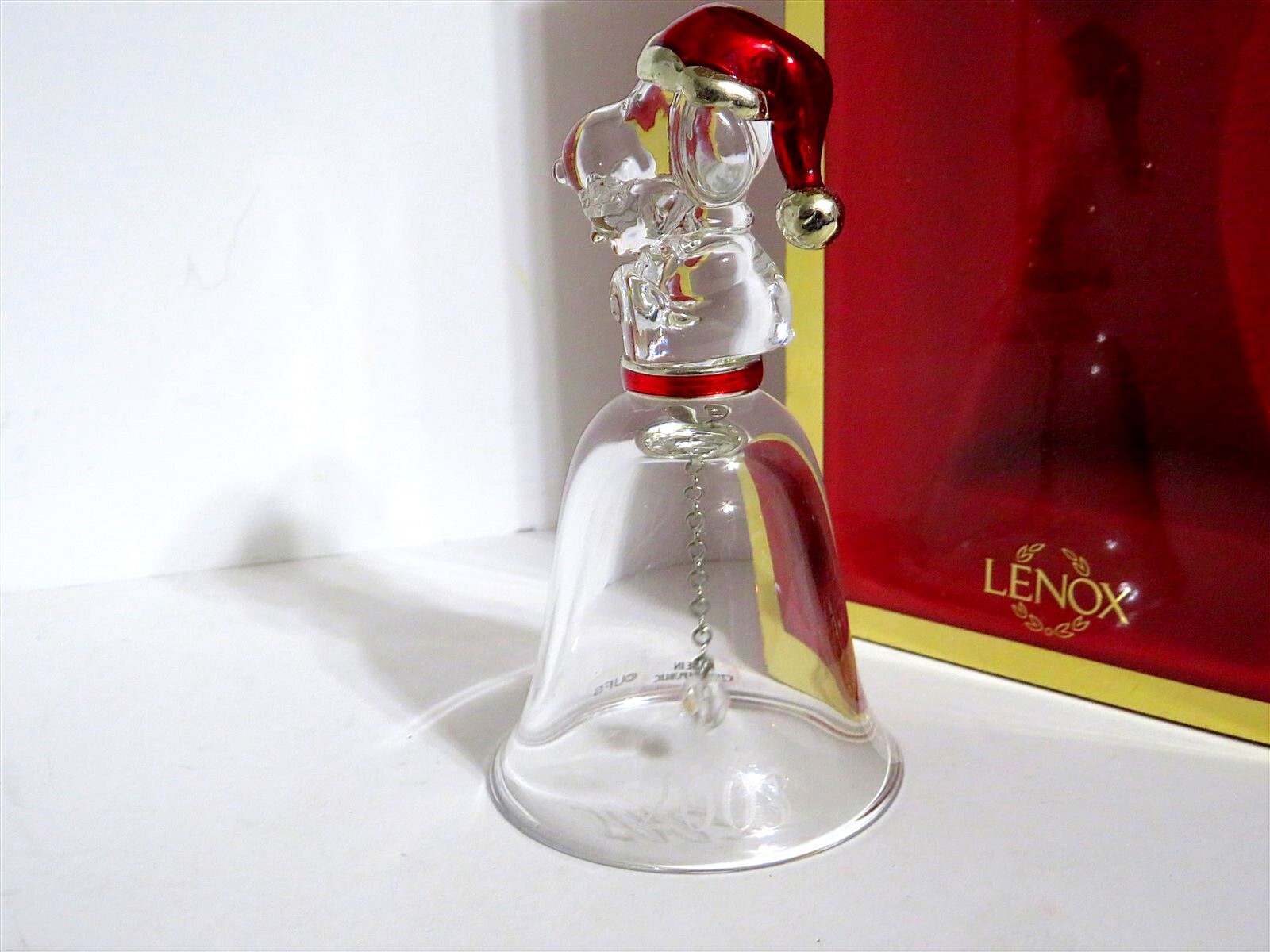 SNOOPY PEANUTS CHARLIE BROWN LENOX LEAD CRYSTAL CHRISTMAS HAND BELL 2003