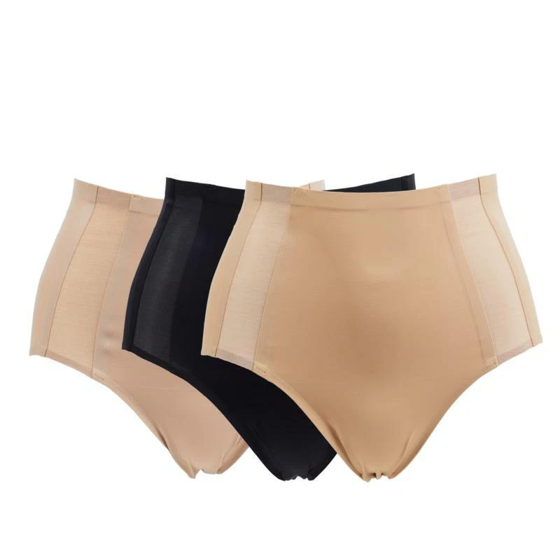 Paquete de 3 bragas Rhonda Shear para mujer con detalle de malla nude oscuro/negro/desnudo talla mediana Foto 2 de 4