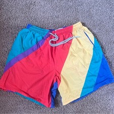 Vintage 90s Oceanside Colorblock Swim Trunks Men  s Medium Retro Surf Shorts