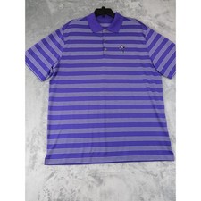 Nike Disney Parks Mickey Golfer Polo Shirt Mens XL Purple Stripe Dri-FIT Golf