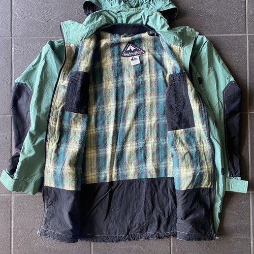 Vintage Quiksilver Jacket Mens S Green Black Hooded Entrant Made Australia Surf - Picture 7 of 18