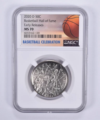 2020-D Basketball Hall Of Fame Commemorative Half Dollar ER MS70 NGC *5571